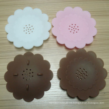 Caja vendedora caliente del jabón de la estera del jabón del silicón de la forma de la flor